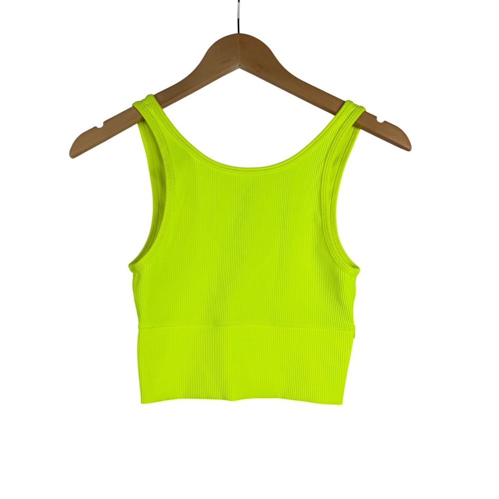 Lululemon Ribbed Cropped Tank Top size 4 Neon Yellow
